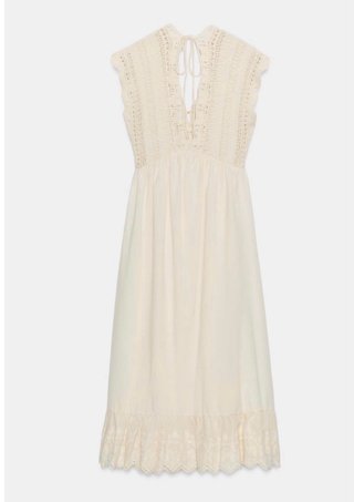 Vestido Zara combinado punto blanco
