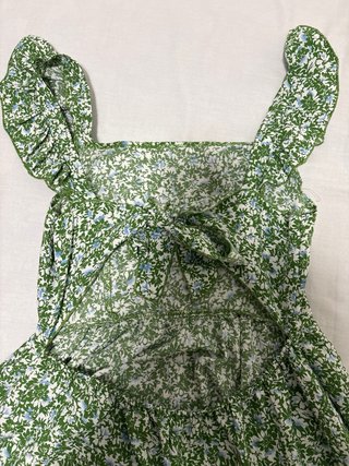 Vestido floral verde y azul