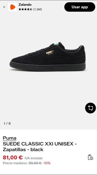 Zapatillas Puma Suede Classic XXI Negras Talla 42