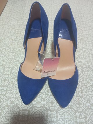Zapatos tacón azul Stradivarius