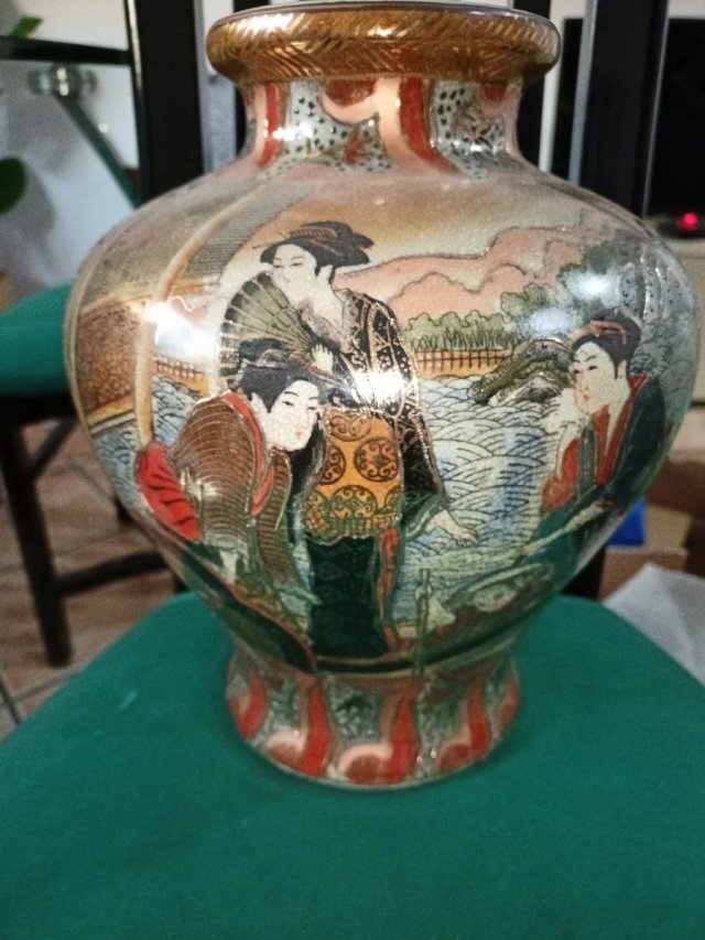 Jarrón Batsuna Craquelado Oro 28cm