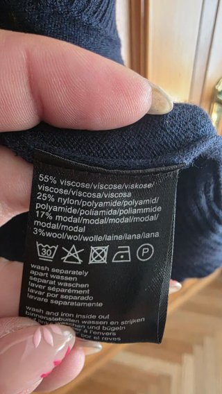 Jersey punto fino azul talla única