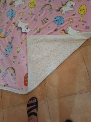 Manta unicornio rosa infantil