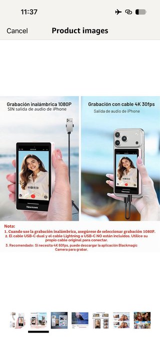 Newmowa Magnetic Selfie Monitor Screen, 4K 30fps W