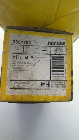 Recambios TEXTAR Alfa Romeo 147