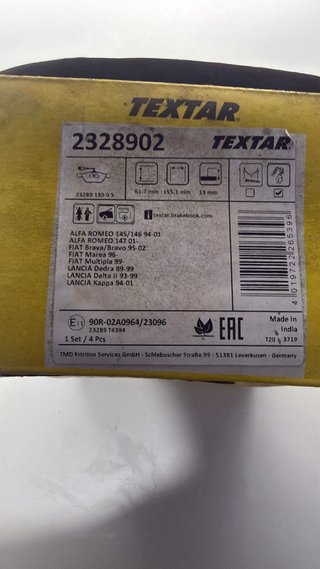 Recambios TEXTAR Alfa Romeo 147