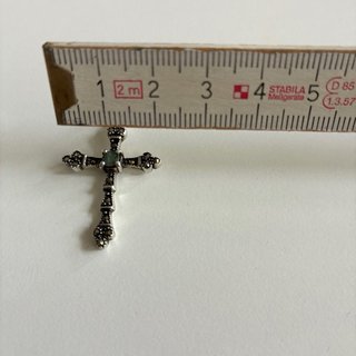 Colgante Cruz Plata con Marcasitas