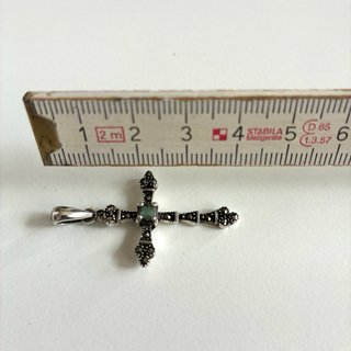 Colgante Cruz Plata con Marcasitas