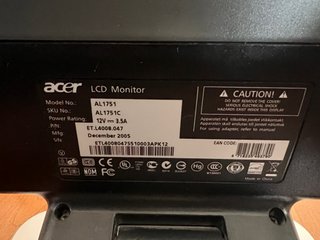 Monitor Acer 17 Retro Gaming HDMI VGA