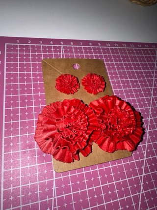Pendientes Clavel Flamenco 3D