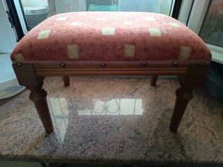 Reposapiés vintage tela y madera