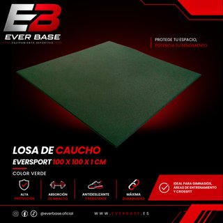 Losa Caucho Everbase 100x100x1cm Verde