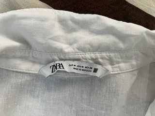 Camisa Zara Blanca Ancha Talla Única