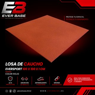 Losa Caucho Eversport Roja 100x100x1cm