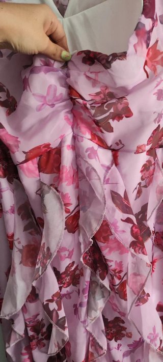 Vestido largo volantes floral