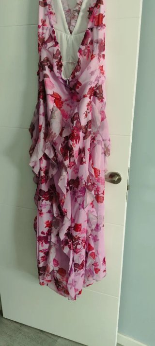 Vestido largo volantes floral