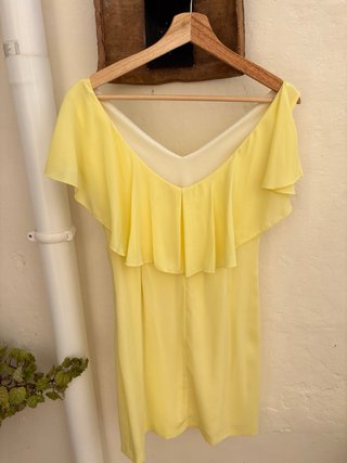 Vestido Gasa Amarillo Bebé