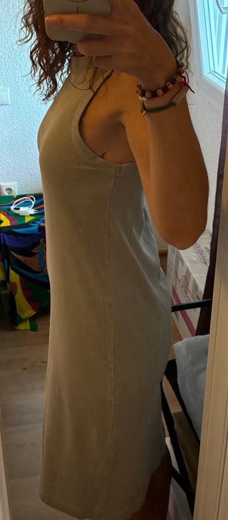 Vestido midi beige/tierra S