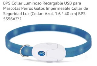 Collar Luminoso BPS USB Recargable Azul