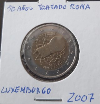 Moneda 2€ Luxemburgo 50 Años Tratado Roma 2007