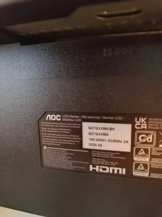 Monitor AOC Q27G3XMN MiniLED 180HZ HDR1000 Negro