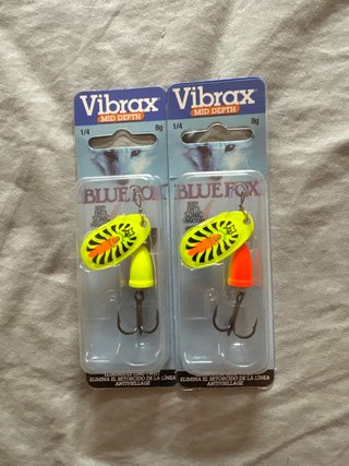 2 Cucharillas Pesca Vibrax Blue Fox 8g
