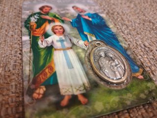 Medallita Sagrada Familia Plata