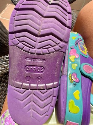 Sandalias Crocs Morado y Turquesa Niña Talla 33-34
