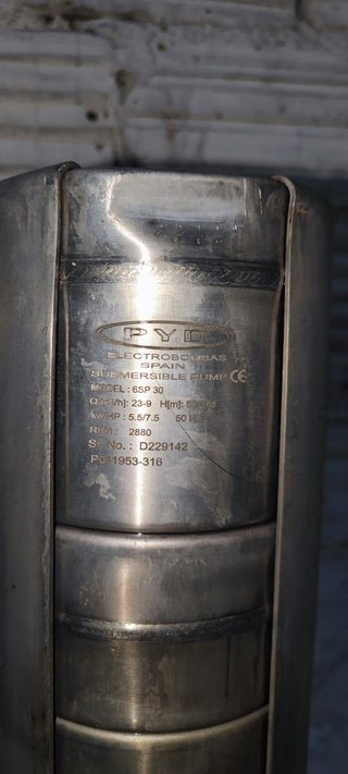Bomba y motor Sumergible para pozo 7,5 cv
