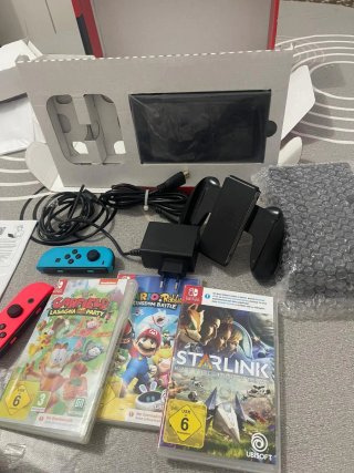 Nintendo Switch + Juegos Starlink y Mario Rabbids