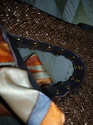 Sandalias Roberto Cavalli doradas y naranjas