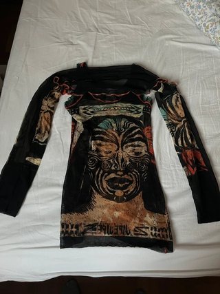 Jean Paul Gaultier Vestido Malla Estampado