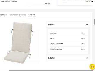 Fondello per sedia sdraiabile IKEA Applaro/Frösön