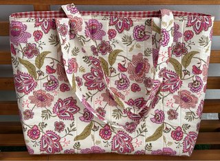 Bolso de tela estampado floral