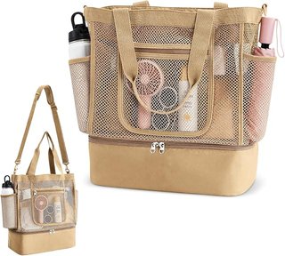 Bolsa de Playa grande Malla Beige