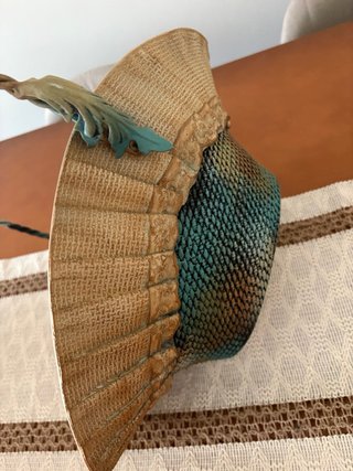 Cesta decorativa resina asa metal multicolor