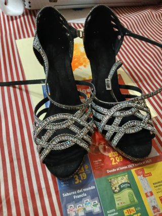 Zapatos de baile tacón brillantes