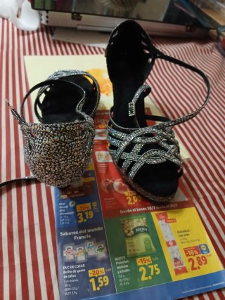 Zapatos de baile tacón brillantes