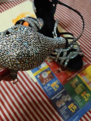 Zapatos de baile tacón brillantes