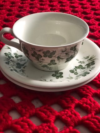 Juego de tazas Pontesa flores verdes