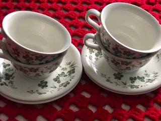 Juego de tazas Pontesa flores verdes