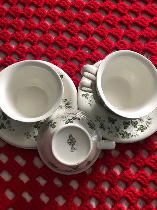 Juego de tazas Pontesa flores verdes