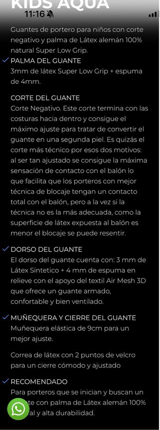 Guantes Portero N1 Globes Talla 5 Niños