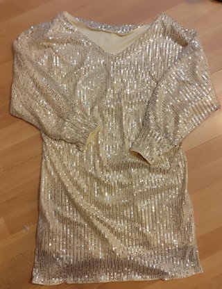 Vestido dorado lentejuelas