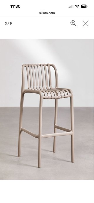 Pack 4 taburetes altos exterior beige