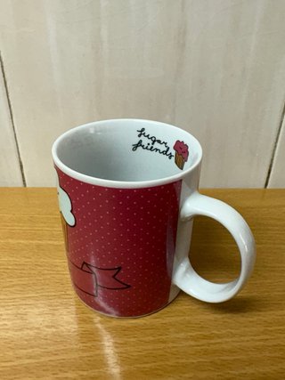 Tazas de cerámica rosa y gris