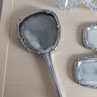 Juego de tocador de cristal y plata