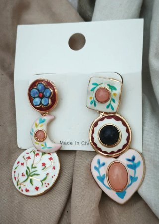 Pendientes Retro Vintage Multicolor