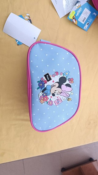 Neceser Minnie Disney Flores Azul y Rosa