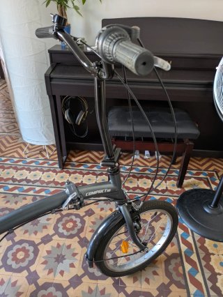 Bicicleta Plegable Compact 18 Negra/Gris